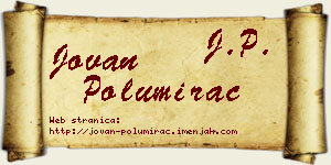 Jovan Polumirac vizit kartica